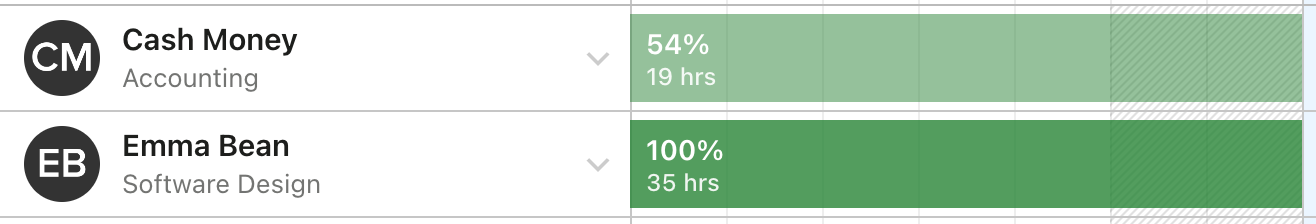 Weekly capacity view