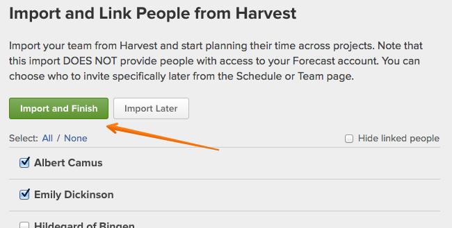 integrate harvest app with basecamp