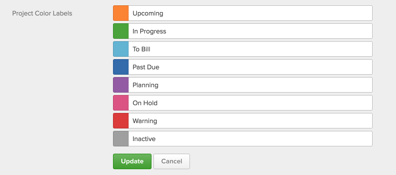 project color labels